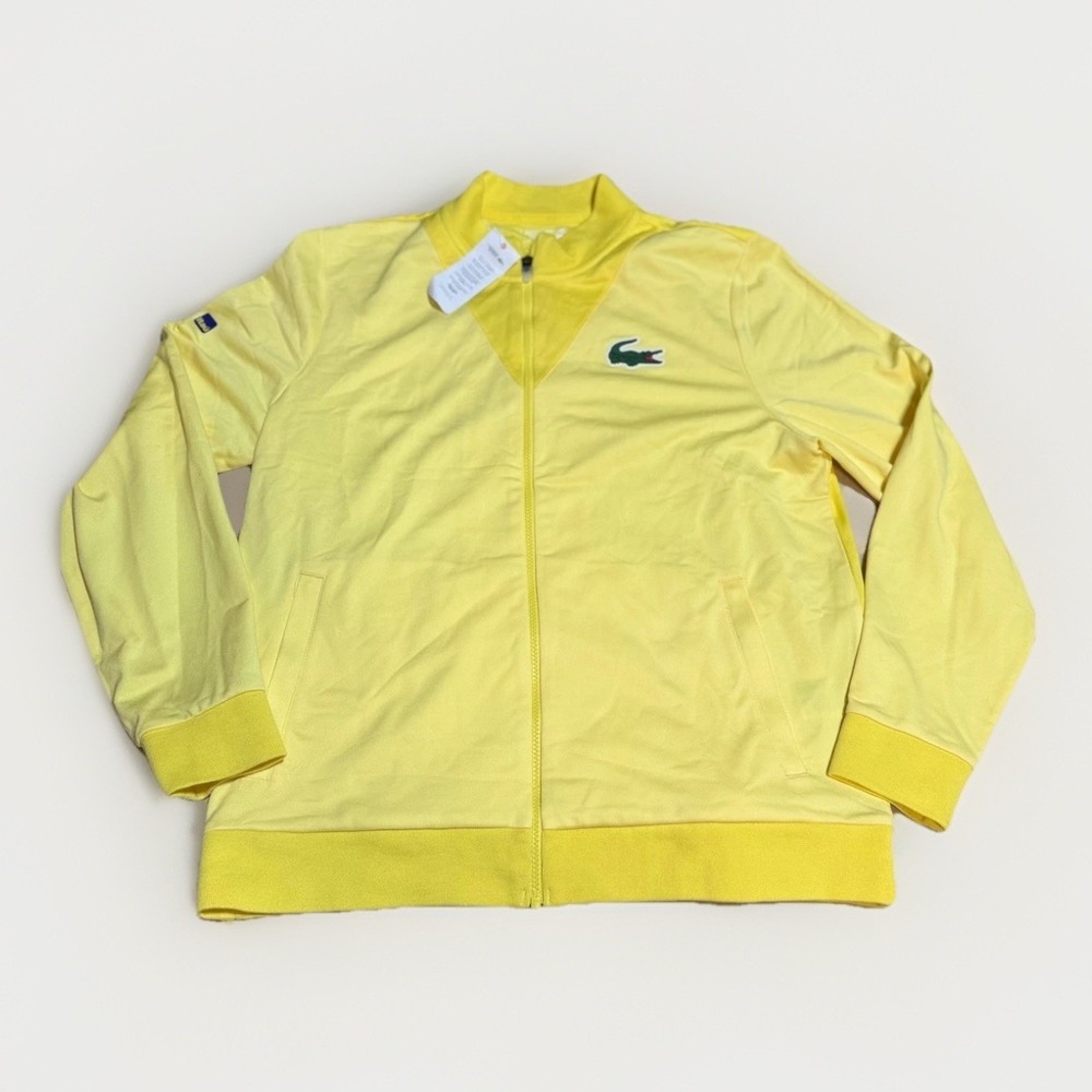 Lacoste Sport Mens Yellow Full Zip Track Jacket Miami Open Logo XL SH9221-51